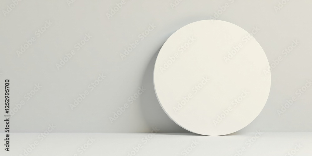 Aufkleber a blank circular display against a neutral background, ideal for mockups and presentations