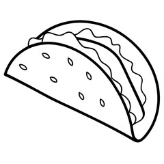 Stylized Taco Outline Design for Prints