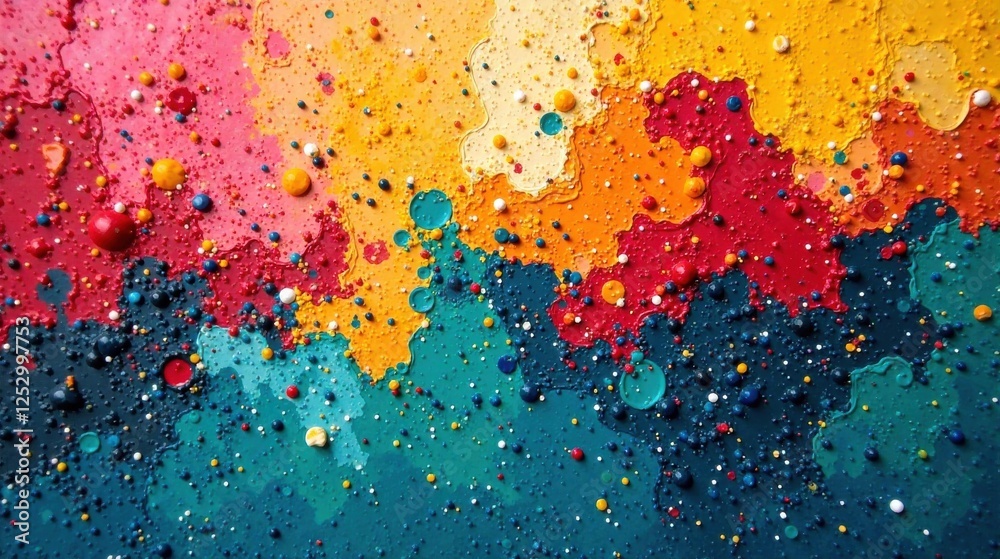 Poster abstract colorful swirls and speckles a vibrant textured art piece featuring multicolored paint