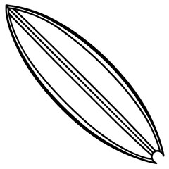 Abstract Surfboard Line Art Design