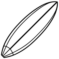 Abstract Surfboard Line Art Design
