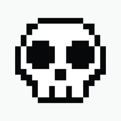 Obraz premium skull pixel art icon vector illustration.