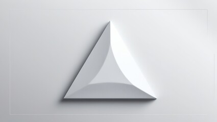 Fototapeta premium Futuristic White Triangle with Smooth Matte Finish and Ample Copy Space