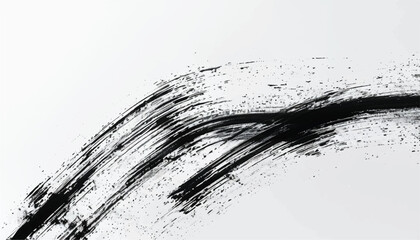 Monochrome texture. Abstract hand drawn brush strokes. Black Brush stroke on white background. Brush stroke and texture.