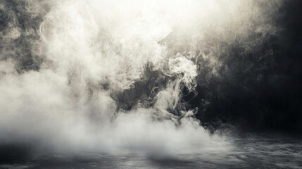 Fototapeta premium Dramatic smoke cloud in monochrome