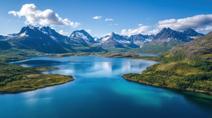 Majestic Lofoten Islands Fjord: Norway's Breathtaking Scenery