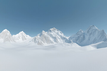 Panoramic view of the stunning snowy Masherbrum peak in the Karakoram mountain range, with copy space. Crisp morning light. 