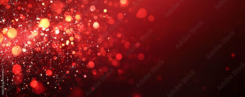 Sticker Red glitter bokeh background