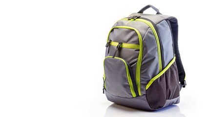 Fototapeta premium Grey Sports Backpack Isolated on White Background
