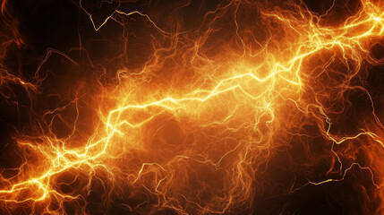 Dynamic electric energy with vibrant orange lightning effect