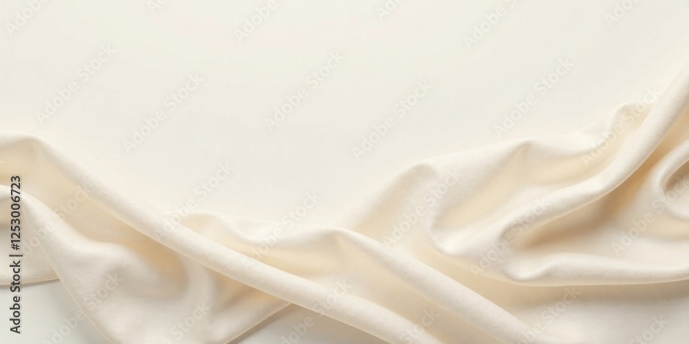 Leinwandbilder cream-colored fabric draped elegantly on a smooth surface, creating a soft and luxurious background 