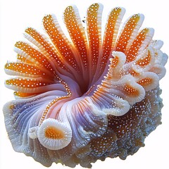 Orange and White Marine Invertebrate Flower