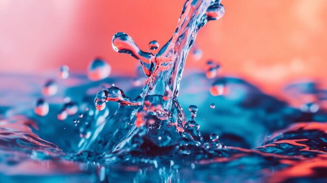 Vibrant blue water splash frozen in motion