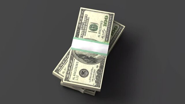 A stack of green dollar bills in a simple, flat vector style, symbolizing wealth, finance, and prosperity against a dark background.
