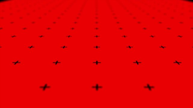Red 3D Infinit Loop Background with Symbols 