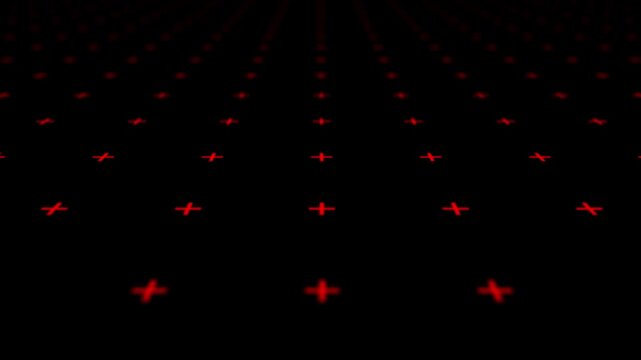 Black 3D Infinit Loop Background with Symbols 