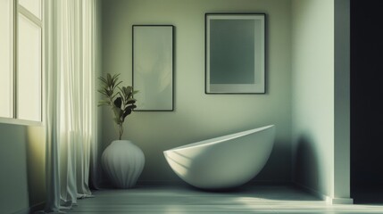 Elegant modern bathroom with a freestanding bathtub