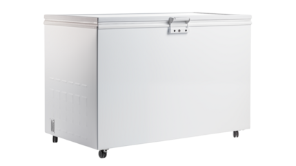 White Chest Freezer for Home and Kitchen Use Space Saving Appliance for Food Storage Energy Efficient Design Modern and Clean Look Ideal for Organized Frozen Food Storage