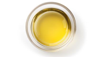 Golden Yellow Liquid in a Glass Bowl Top View Abstract Background Food and Drink Photography Culinary Still Life Restaurant Menu Product Presentation