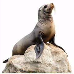 Fototapeta premium California Sea Lion Resting on a Rock