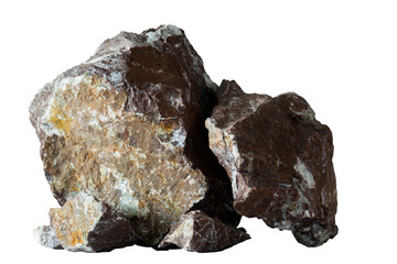 broken stone on white background