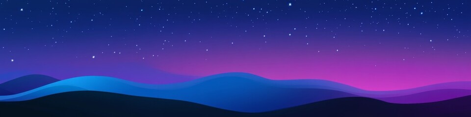 Starry Night Mountain Landscape