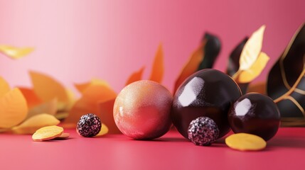 Elegant chocolate and fruit arrangement
