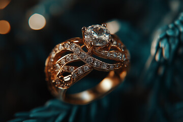 golden ring with diamonds