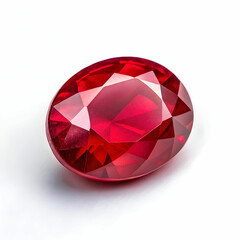 ruby gemstone with white background