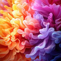 Obraz premium Vibrant Abstract Colorful Swirl of Soft Petal-Like Texture with Smooth Gradients and Fluid Motion