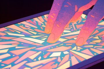 Colorful Abstract Digital Art with Touchscreen Interaction