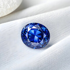sapphire gemstone with white background
