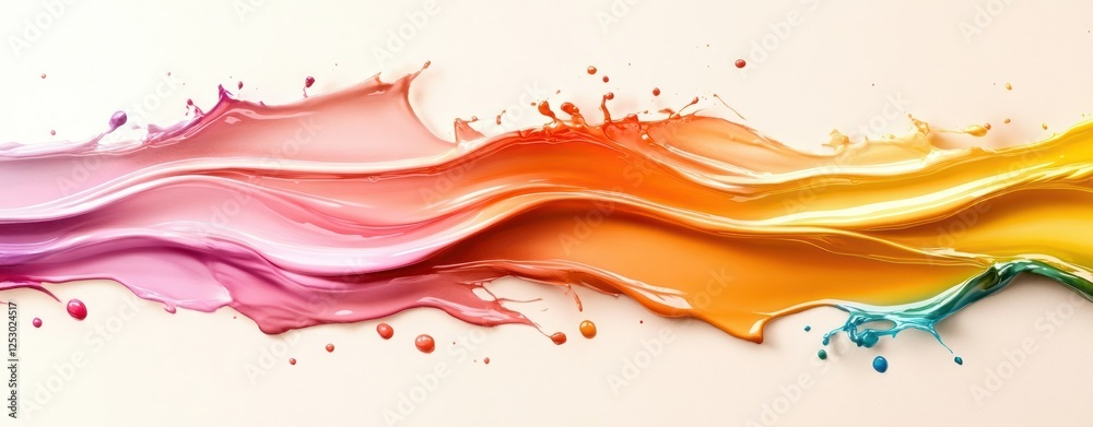 Aufkleber vibrant flowing colorful paint splash abstract art dynamic background for creative projects