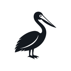 High-Quality Pelican Bird Silhouette Vector for Designers.