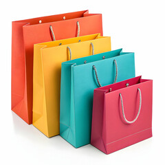 Vibrant turquoise shopping bag a stylish and practical choice for retail, purchases, and elegant packaging isolated on white background