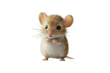 A cute little mouse with big ears and a pink nose