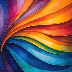 Obraz premium Vibrant Waves of Colorful Abstract Art with Flowing Patterns and Smooth Gradients in Vivid Hues
