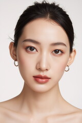 Obraz premium Minimalist asian beauty portrait with natural glow 