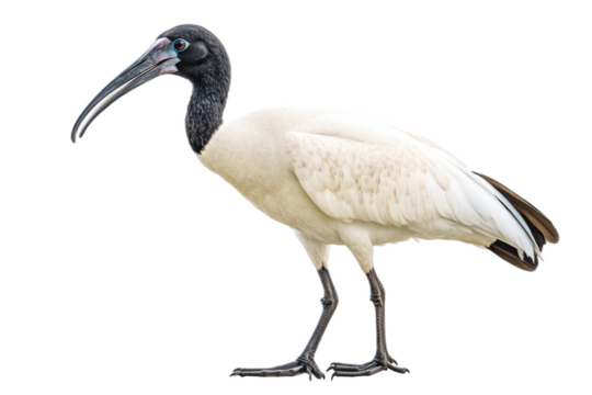 Australian White Ibis Standing Against Transparent Background in Studio Setting