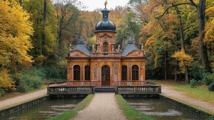 Autumnal Serenity: The Exquisite Hermitage in a Picturesque Forest