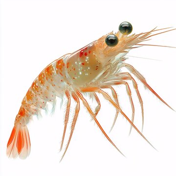 Detailed Image Of A Translucent Orange Shrimp