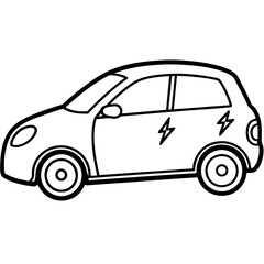 Clean and Minimal EV Line Art Graphic