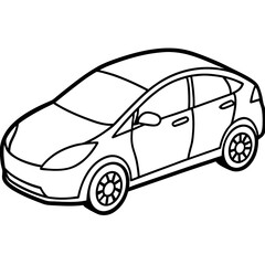 Clean and Minimal EV Line Art Graphic