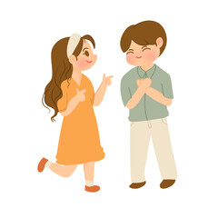 Playful couple illustration