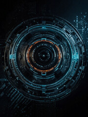 Fototapeta premium Abstract technology symbol for digital branding.