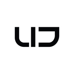 Obraz premium UJ monogram logo design letter text name symbol monochrome logotype alphabet character simple logo
