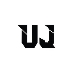 UJ monogram logo design letter text name symbol monochrome logotype alphabet character simple logo