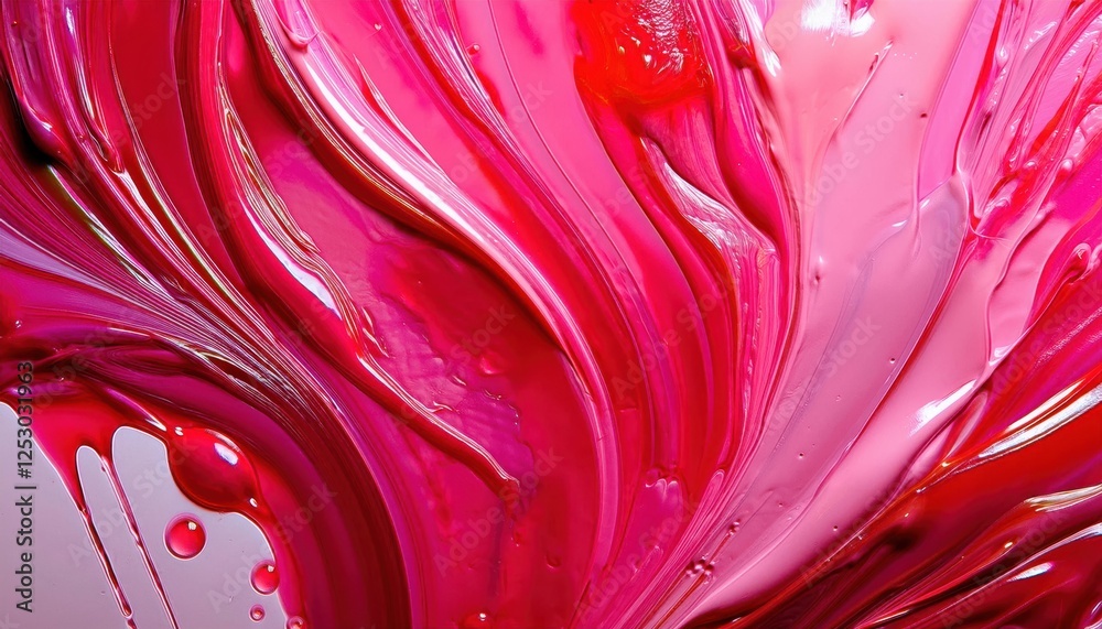 Poster vibrant pink paint texture swirl with bold strokes and glossy finish for abstract background or arti