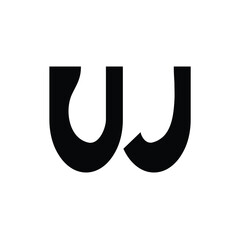 UJ monogram logo design letter text name symbol monochrome logotype alphabet character simple logo