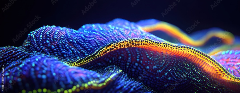 Leinwandbilder colorful abstract waves with vibrant dots and lines in dark background for artistic or technological